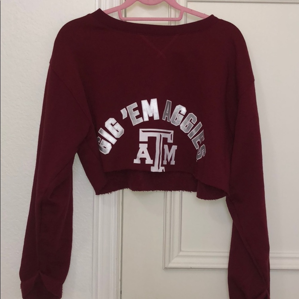 PINK Texas A&M Cropped Sweatshirt